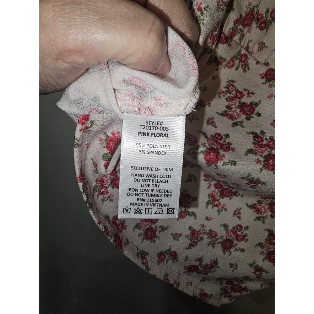 Lush Women's Floral Pink Romantic Y2k Style Sweet Feminine Blouse Top XL - Picture 8 of 8